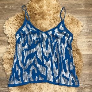 Madison Marcus Silk Sequin Tank Top